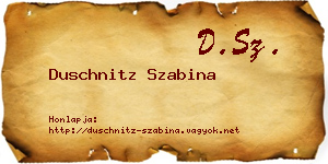 Duschnitz Szabina névjegykártya